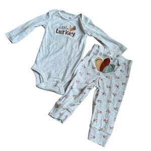 Carter’s Thanksgiving turkey Pajama Set Sleeper Outfit Baby Boy Girl 9M